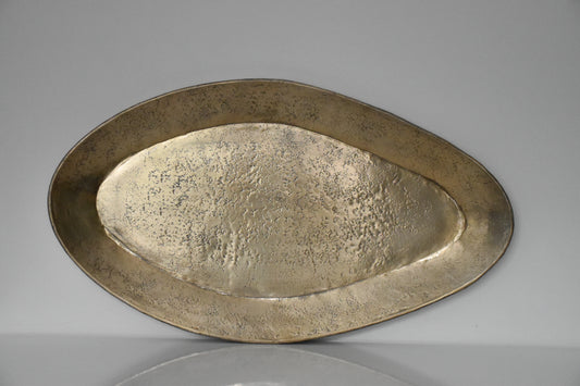 Gold Caelen Hand Hammered Oval Serving Display Tray