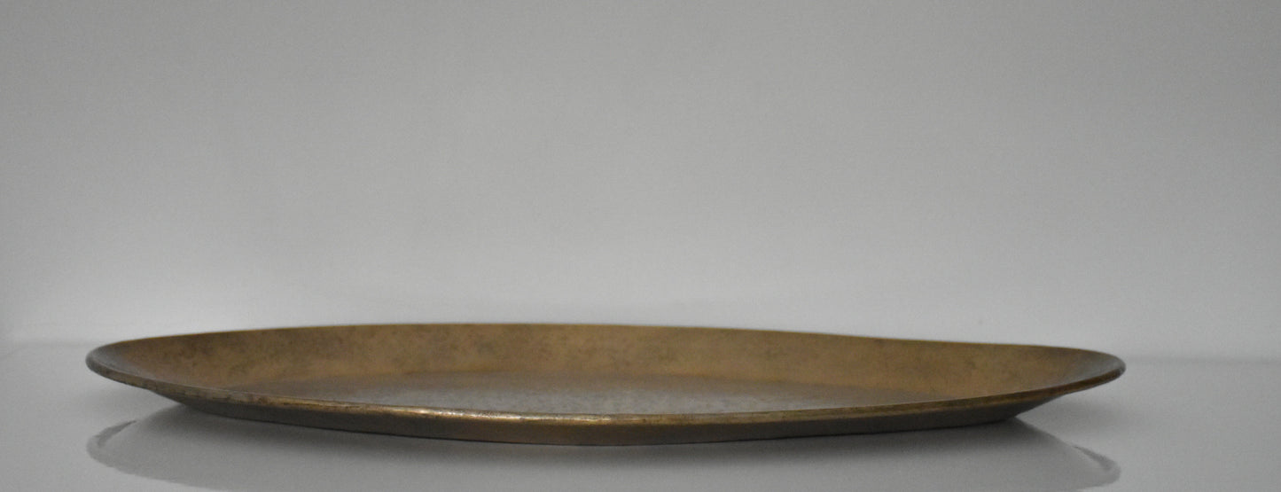 Gold Caelen Hand Hammered Oval Serving Display Tray