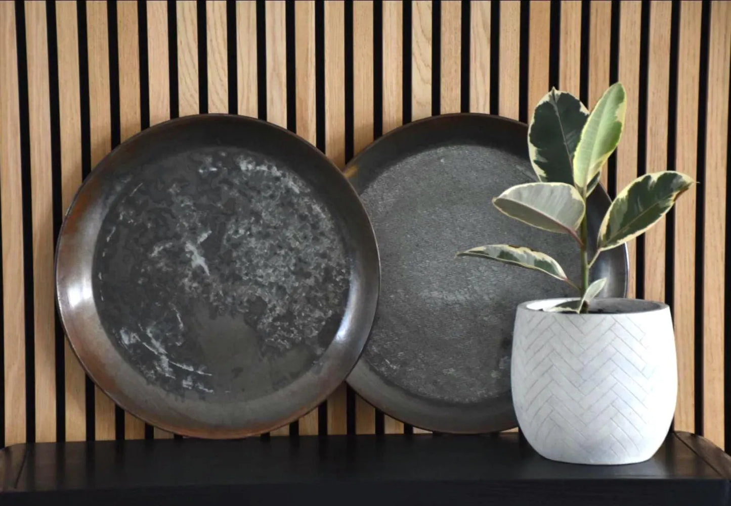 Medium Metal Tray with Rounded Sides